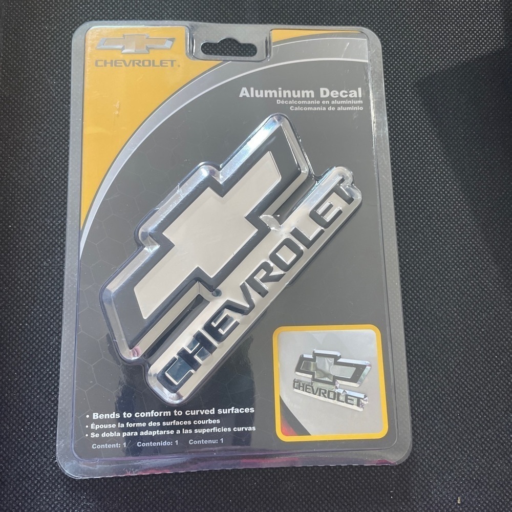 Chroma 41702 Chevrolet Bowtie aluminum bendable decal chrome 2 1/4" x 4 1/4"